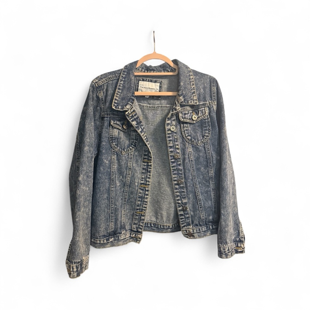Acid Wash Blue Denim Jacket with pockets